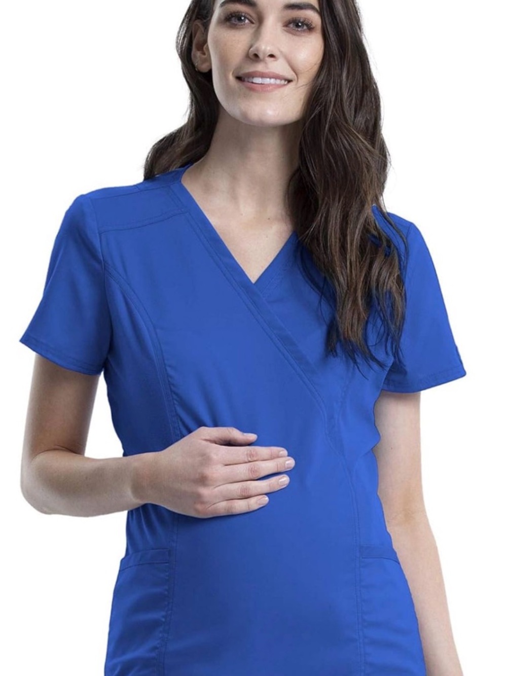 Cherokee Maternity Scrub Top Mock Wrap with 2 pockets. Style WW68